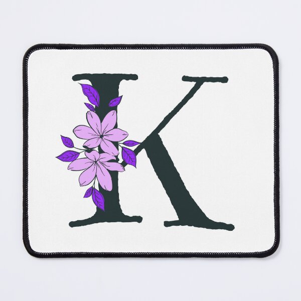 Item preview, Purple floral K monogram designed and sold by Coffee Lifestyle.