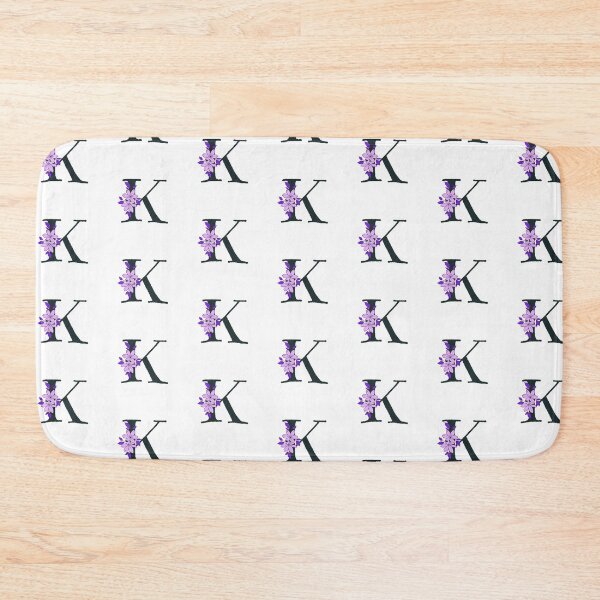 Item preview, Purple floral K monogram designed and sold by Coffee Lifestyle.