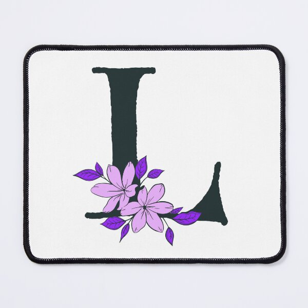 Item preview, Purple floral L monogram designed and sold by Coffee Lifestyle.