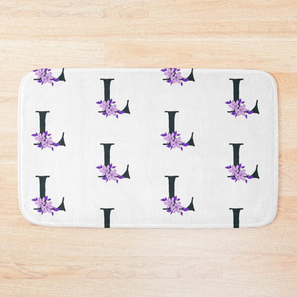 Item preview, Purple floral L monogram designed and sold by Coffee Lifestyle.