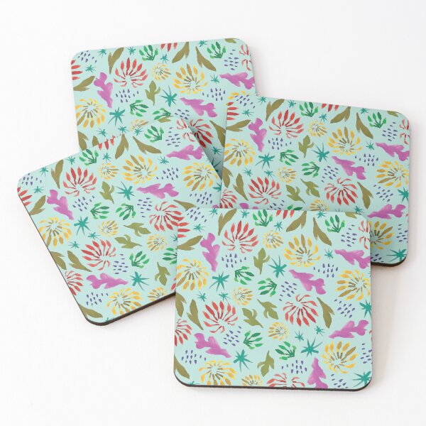 Item preview, Tropical Firewheel Tree Pattern - Lush Australian Rainforest Multicolour Blue Watercolour Design designed and sold by Jay Dee Dearness.