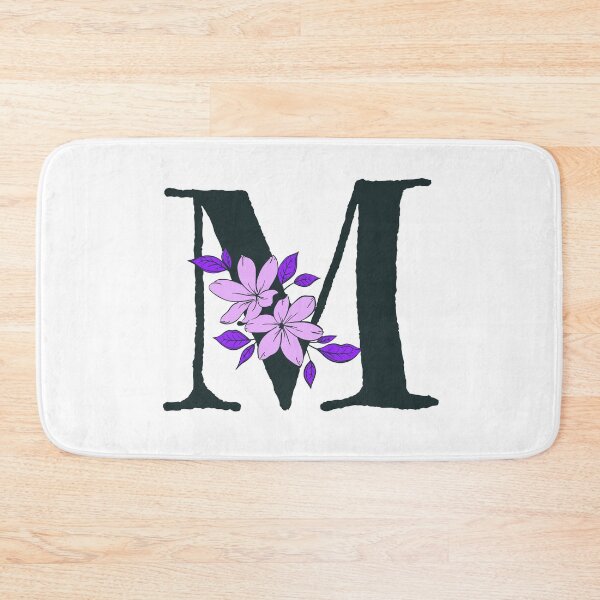 Item preview, Purple floral M monogram designed and sold by Coffee Lifestyle.