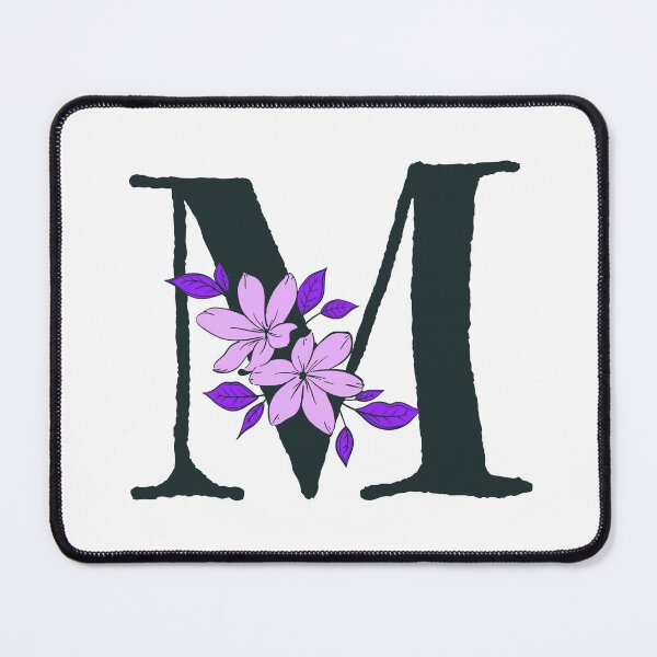 Item preview, Purple floral M monogram designed and sold by Coffee Lifestyle.