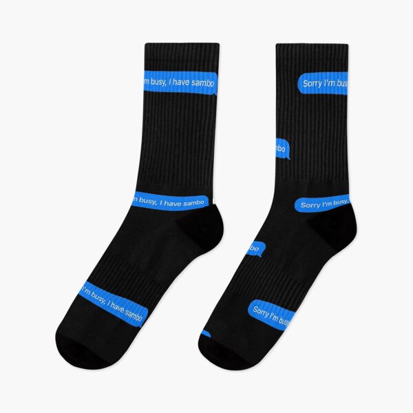 Item preview, Sorry I'm Busy, I Have Sambo Text Message Black - Funny Gym designed and sold by GymWearDepot.
