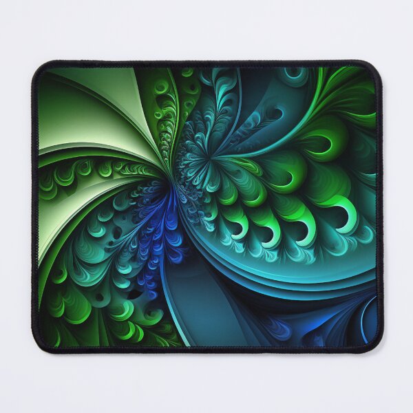 Artikelvorschau, Soothing Ripples: Green Blue Wavy Abstract Background entworfen und verkauft von Visual Foundry.