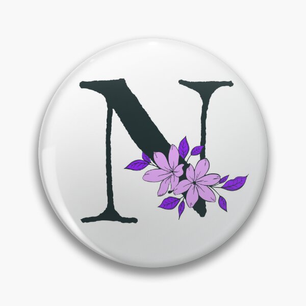 Item preview, Purple floral N monogram designed and sold by Coffee Lifestyle.
