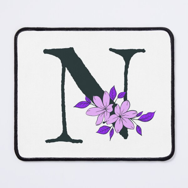 Item preview, Purple floral N monogram designed and sold by Coffee Lifestyle.