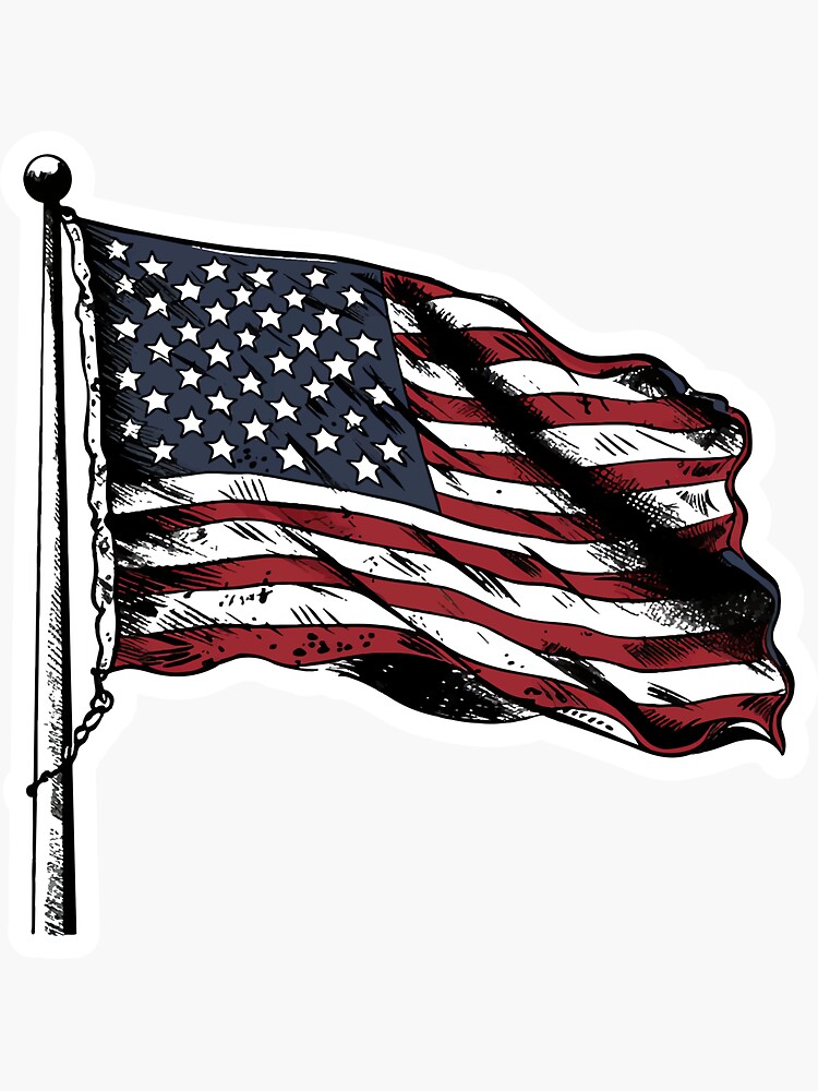 Sticker drapeau amerique