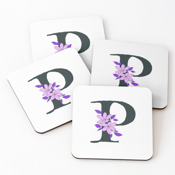 Item preview, Purple floral P monogram designed and sold by Coffee Lifestyle.