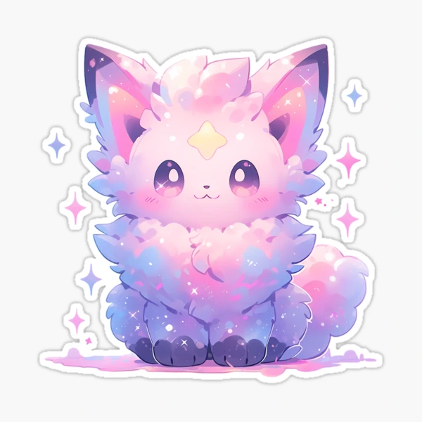 Cute Kawaii Pastel Enchanted Wolf