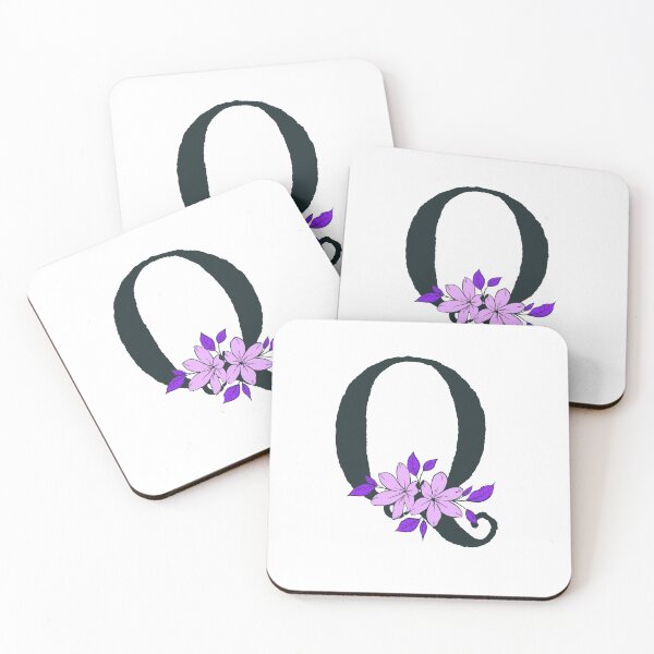 Item preview, Purple floral Q monogram designed and sold by Coffee Lifestyle.