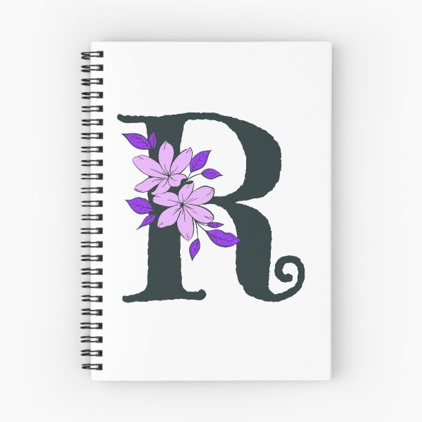 Item preview, Purple floral R monogram designed and sold by Coffee Lifestyle.