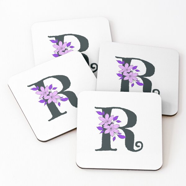 Item preview, Purple floral R monogram designed and sold by Coffee Lifestyle.