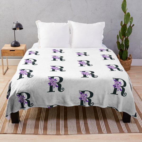 Item preview, Purple floral R monogram designed and sold by Coffee Lifestyle.