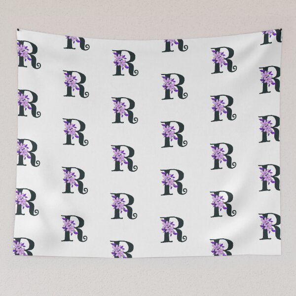 Item preview, Purple floral R monogram designed and sold by Coffee Lifestyle.
