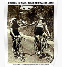 TOUR de FRANCE : Vintage 1952 Bartali and Coppi Print Poster