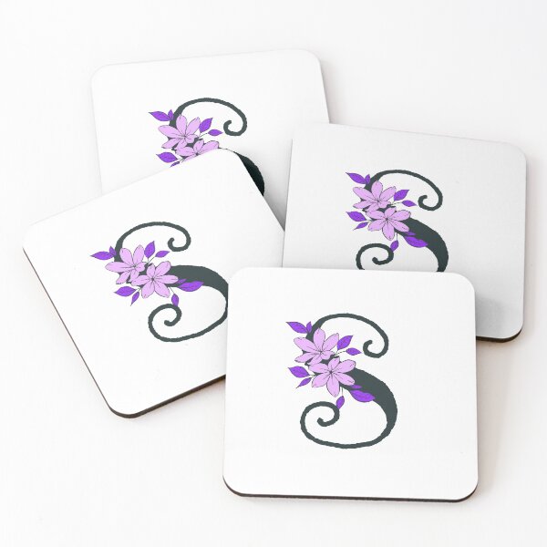 Item preview, Purple floral S monogram designed and sold by Coffee Lifestyle.