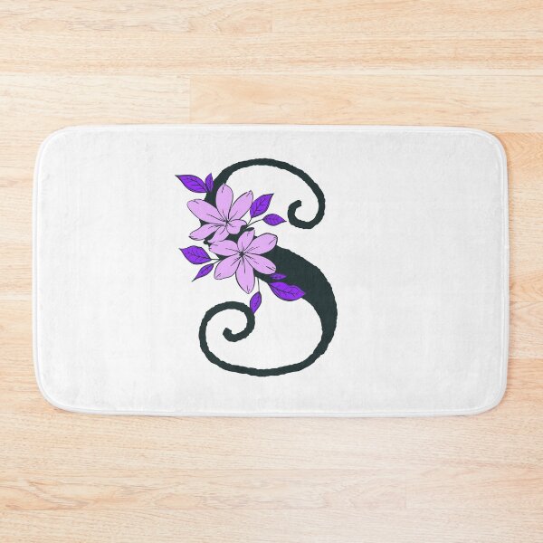 Item preview, Purple floral S monogram designed and sold by Coffee Lifestyle.