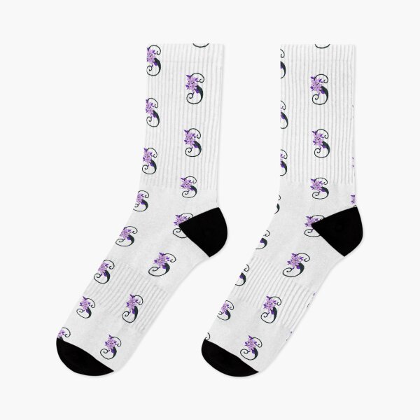 Item preview, Purple floral S monogram designed and sold by Coffee Lifestyle.