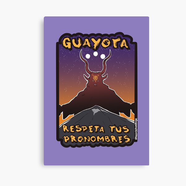 Item preview, Guayota respects your pronouns - Purple background designed and sold by Hecate Kamikaze.