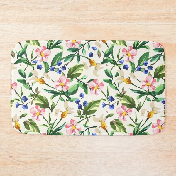 Item preview, Floral pattern with colorful flowers on white designed and sold by Naddya.