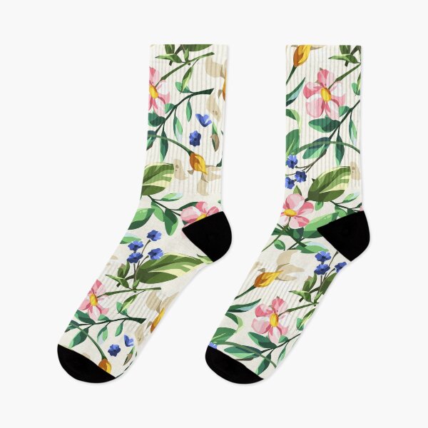 Item preview, Floral pattern with colorful flowers on white designed and sold by Naddya.