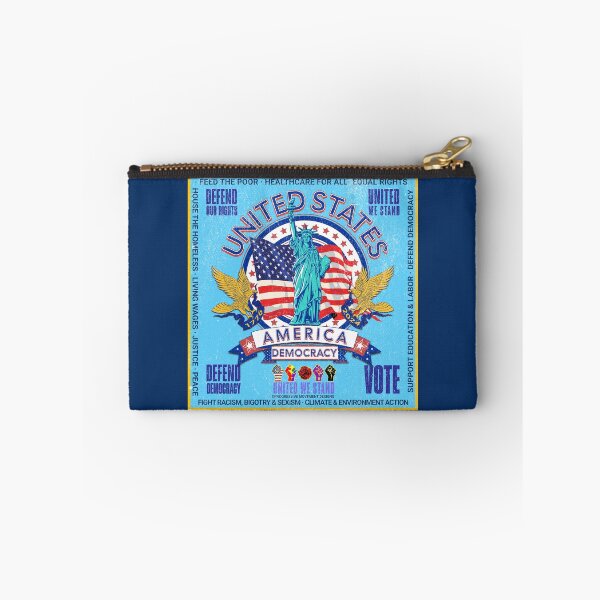 Item preview, PMD00959 Progressive Movement Designs vintage patriotic American Statue of Liberty flag eagle design shows you support democracy progressive goals for Progressives Democrats Independents Liberals designed and sold by ProgressiveLeft.