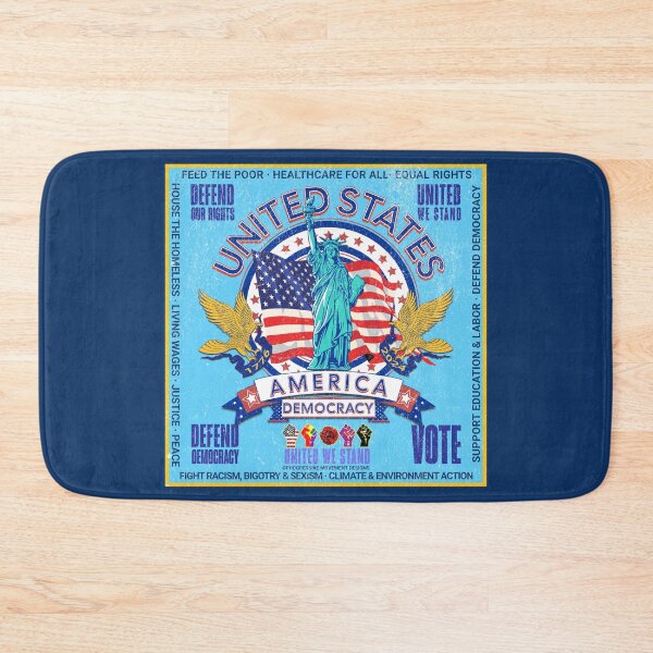 Item preview, PMD00959 Progressive Movement Designs vintage patriotic American Statue of Liberty flag eagle design shows you support democracy progressive goals for Progressives Democrats Independents Liberals designed and sold by ProgressiveLeft.