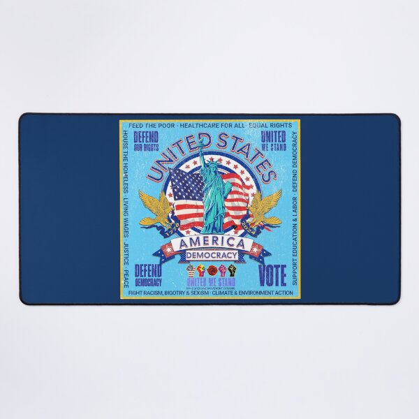 Item preview, PMD00959 Progressive Movement Designs vintage patriotic American Statue of Liberty flag eagle design shows you support democracy progressive goals for Progressives Democrats Independents Liberals designed and sold by ProgressiveLeft.