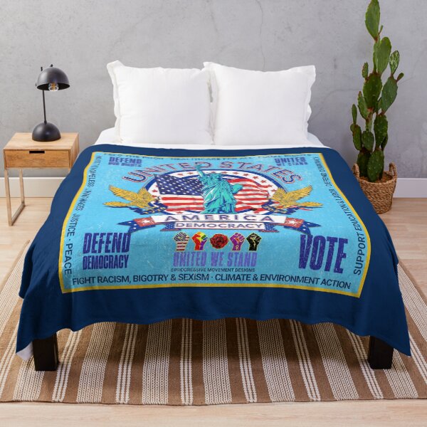 Item preview, PMD00959 Progressive Movement Designs vintage patriotic American Statue of Liberty flag eagle design shows you support democracy progressive goals for Progressives Democrats Independents Liberals designed and sold by ProgressiveLeft.