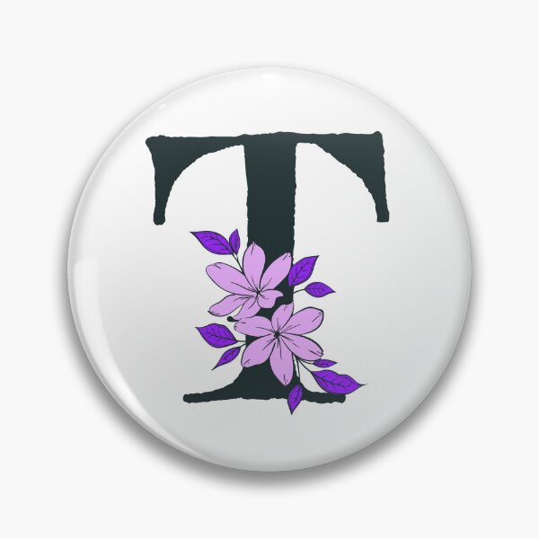 Item preview, Purple floral T monogram designed and sold by Lyssarien.