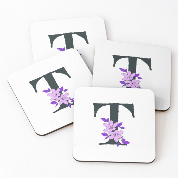 Item preview, Purple floral T monogram designed and sold by Coffee Lifestyle.