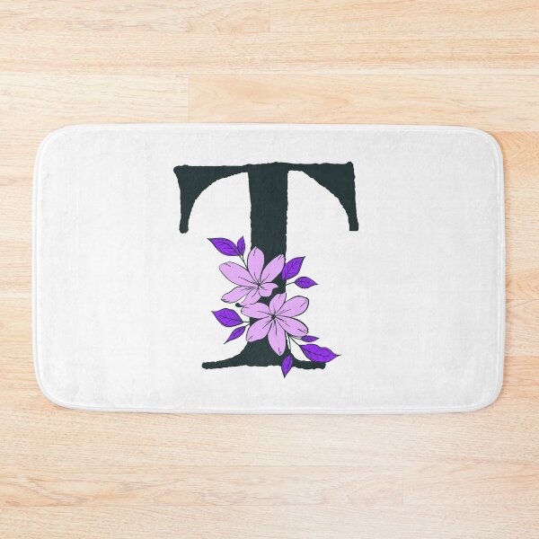 Item preview, Purple floral T monogram designed and sold by Lyssarien.