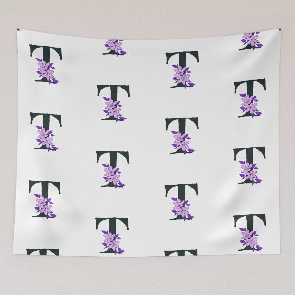 Item preview, Purple floral T monogram designed and sold by Coffee Lifestyle.