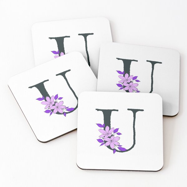 Item preview, Purple floral U monogram designed and sold by Coffee Lifestyle.