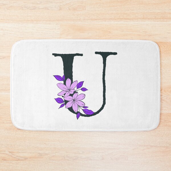 Item preview, Purple floral U monogram designed and sold by Coffee Lifestyle.