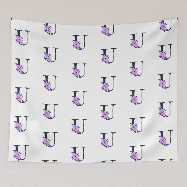 Item preview, Purple floral U monogram designed and sold by Coffee Lifestyle.