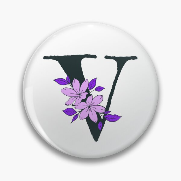 Item preview, Purple floral V monogram designed and sold by Coffee Lifestyle.