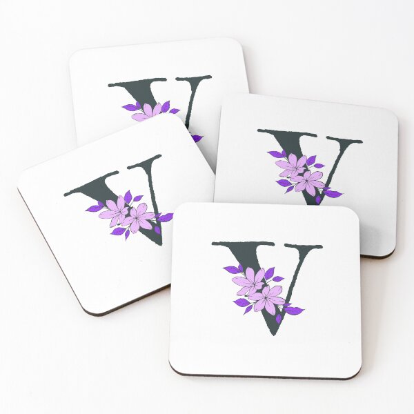 Item preview, Purple floral V monogram designed and sold by Coffee Lifestyle.