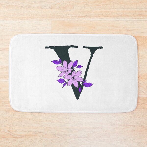 Item preview, Purple floral V monogram designed and sold by Coffee Lifestyle.