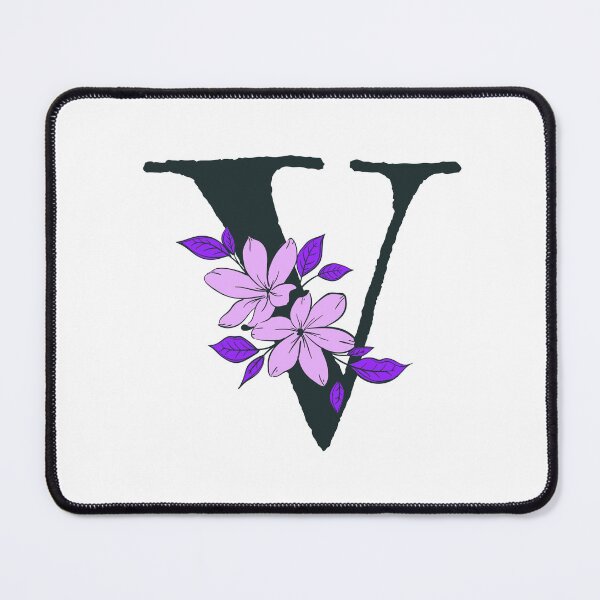 Item preview, Purple floral V monogram designed and sold by Coffee Lifestyle.