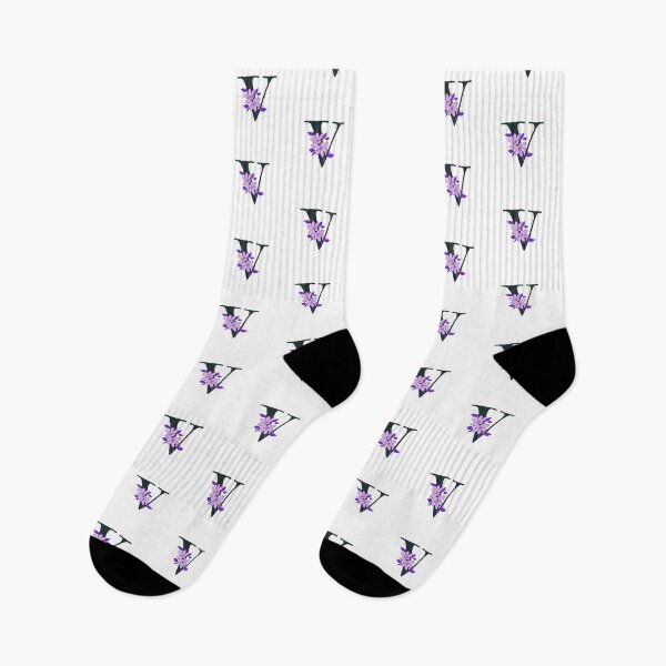 Item preview, Purple floral V monogram designed and sold by Coffee Lifestyle.