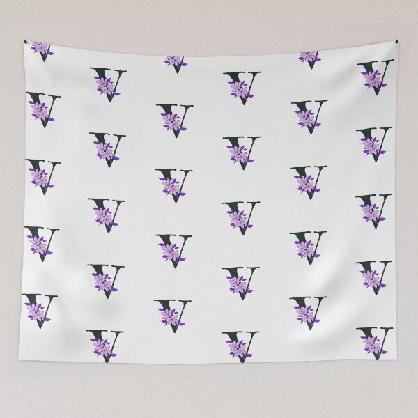 Item preview, Purple floral V monogram designed and sold by Coffee Lifestyle.
