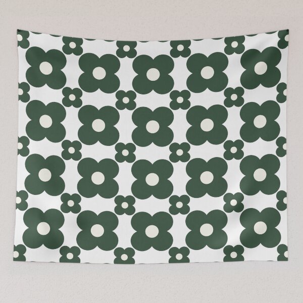 Item preview, Minimalist Moss Colour Flower Pattern designed and sold by Brightful Creations .