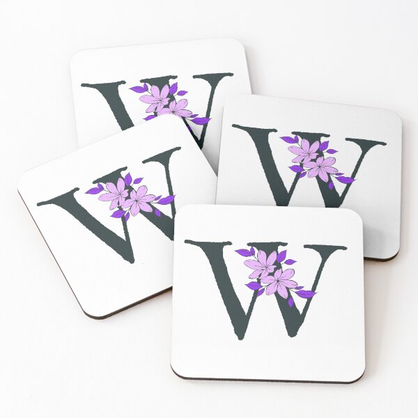 Item preview, Purple floral W monogram designed and sold by Coffee Lifestyle.