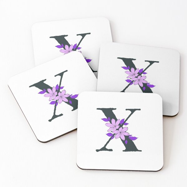 Item preview, Purple floral X monogram designed and sold by Coffee Lifestyle.