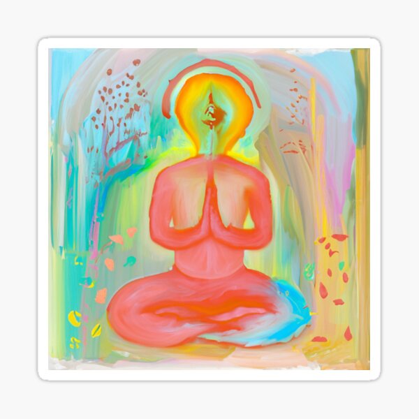 Item preview, Colorful paitning of a meditating peace designed and sold by zajkart.