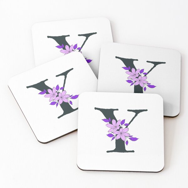 Item preview, Purple floral Y monogram designed and sold by Coffee Lifestyle.