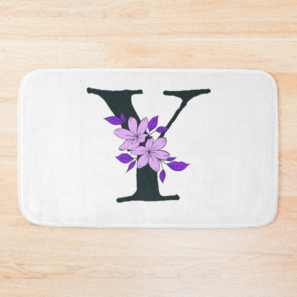 Item preview, Purple floral Y monogram designed and sold by Lyssarien.