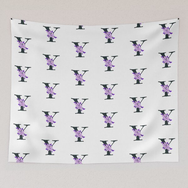 Item preview, Purple floral Y monogram designed and sold by Coffee Lifestyle.